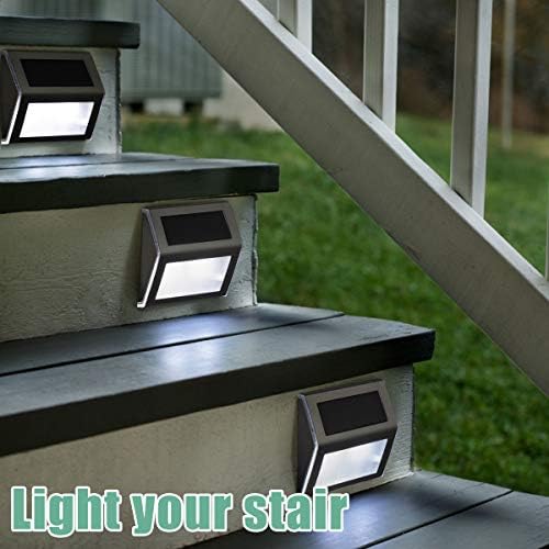 GİGALUMİ 6 Paketi Güneş adım güverte ışıkları, paslanmaz çelik su geçirmez Led güneş lambası için açık, yolu Yard merdiven