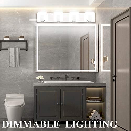 Aıpsun 4 ışıkları kısılabilir Modern LED vanity ışık banyo buzlu beyaz akrilik krom yukarı ve aşağı banyo duvar aydınlatma