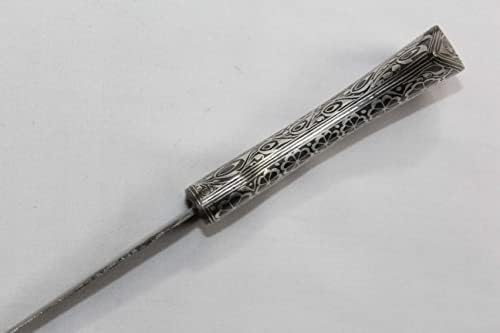 Rajasthan Taşlar El Yapımı Hançer Bıçak Şam Çelik Bıçak Gümüş Tel Çalışma A 178