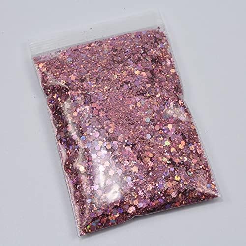 1 Torba içinde 50g Özel Tıknaz Holografik Glitter Mix Paket Gevşek Glitter Kozmetik Glitter 25 Renkler Tıknaz Holografik Glitter