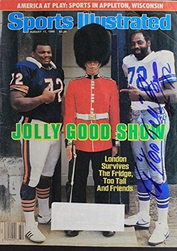Çok Uzun Boylu Jones İmzalı Sports Illustrated Ağustos 1986 Kapak w/Buzdolabı Perry İmzalı NFL Dergileri