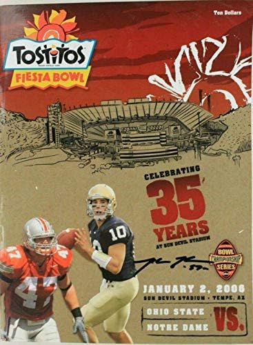 Mike Kudla (ö.18) 2006 Fiesta Bowl Ohio State vs Notre Dame İmzalı Program-İmzalı Üniversite Dergileri