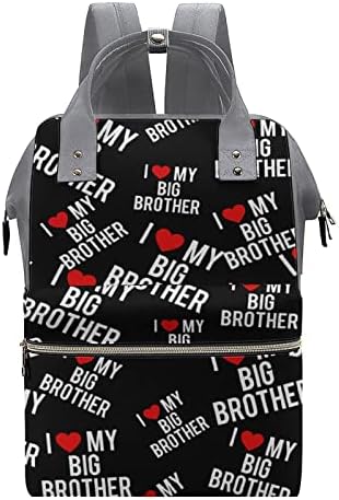I Love My Big Brother Baskılı Bebek Bezi Çantası Bebek Bagpack Nappy Çantalar Su Geçirmez Seyahat omuzdan askili çanta Anne