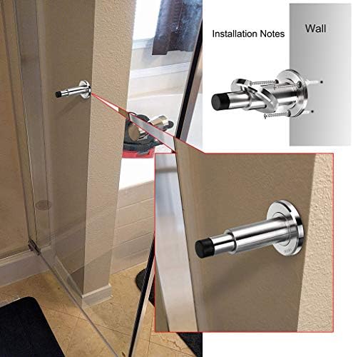 Sumnacon 3 Adet Sağlam Ayarlanabilir Kapı Durdurucuları-Kauçuk Tamponlu Paslanmaz Çelik Modern Kapı Durdurucuları, Ev Ofisi