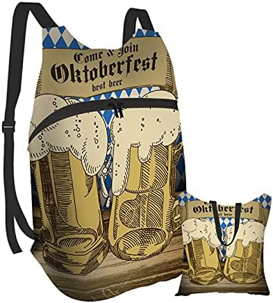 EKOBLA Oktoberfest katlanır taşınabilir sırt çantası hafif sırt çantaları kamp açık seyahat Polyester için