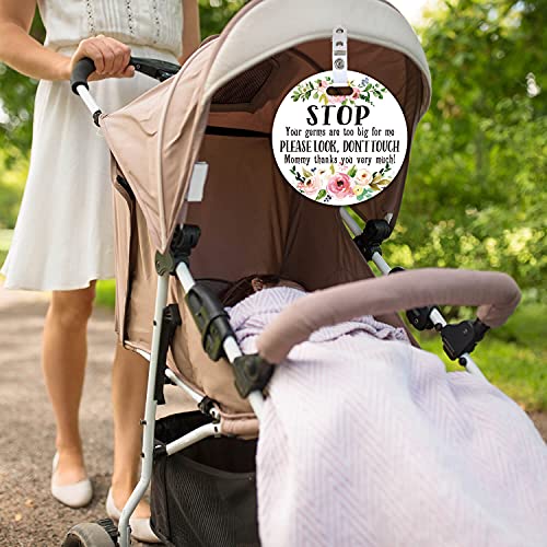 Bebek İşaretlerine Dokunmayın-Bebek Arabası Etiketi, 2 Paket Çiçek Yenidoğan Bebek İşaretine Dokunmayı Bırakın-Yenidoğan Bebek,
