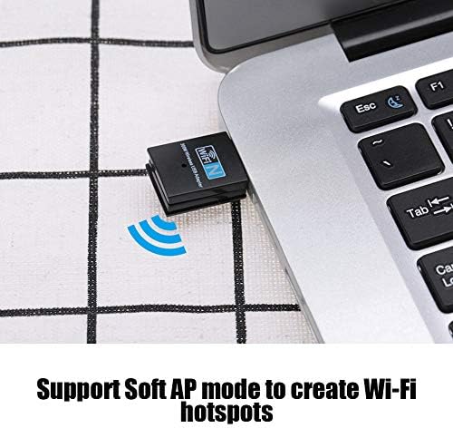 LLMY Taşınabilir Kablosuz USB Adaptörü, WiFi Ağ Kartı Alıcısı 2.4 GHz 300Mbps