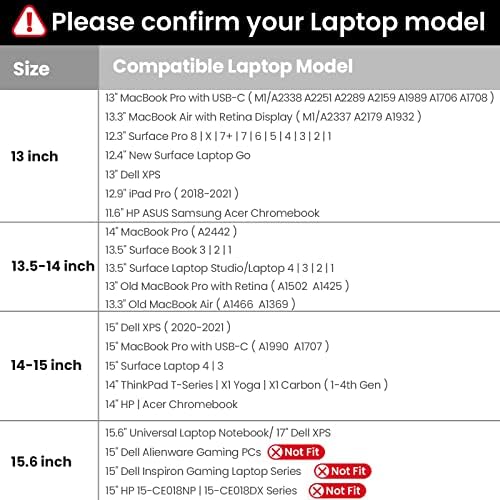 tomtoc 360 Koruyucu dizüstü bilgisayar kılıfı için 14-inç MacBook Pro M1 Pro / Max 2021 A2442, 13.5-14.4 İnç Yüzey Dizüstü
