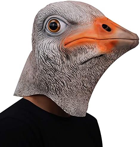 ıfkoo Komik Devekuşu Maskesi Lateks Kauçuk Hayvan Kuş Baş maskesi Cadılar Bayramı Cosplay Kostüm Partisi Sahne