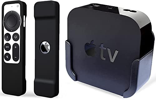 Apple TV 4K (2. 2021 ve 1. Nesil) ve Apple TV HD için TOKERSE TV Duvar Montaj Braketi Tutacağı-Silikon Uzaktan Kılıf Kapağı