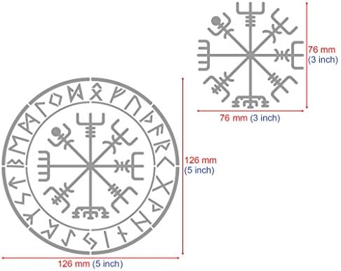 Aleks Melnyk 63 Viking Stencil, Rune Semboller, Celtic Metal Desenler, İskandinav Runes, Vegvisir Pusula, Şablon Zanaat Ahşap