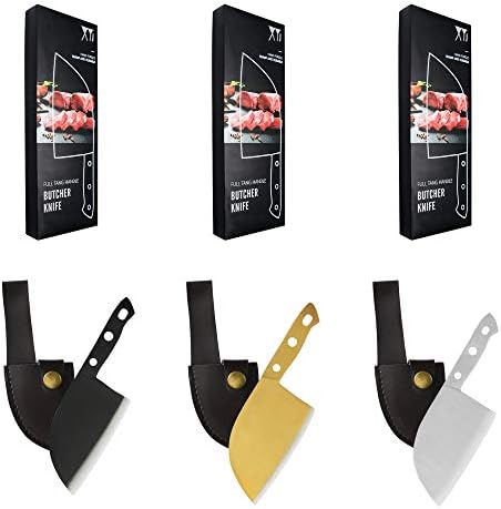 XYJ Cep kasap bıçağı 2 İnç Paslanmaz Çelik Taşınabilir Sabit Bıçak Kamp Bıçaklar Mini Cleaver şef bıçağı İle Kılıf
