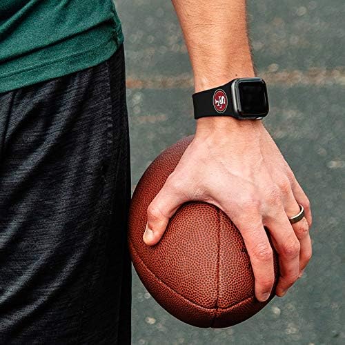 OYUN ZAMANI San Francisco 49ers Silikon Spor Saat Kayışı Apple Watch ile Uyumlu - 38/40mm (Siyah)