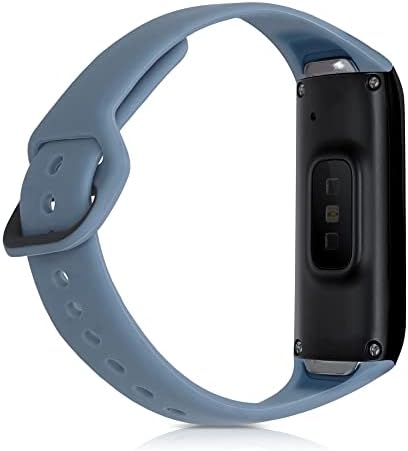 Samsung Galaxy Fit ile Uyumlu kwmobile Saat Kayışları ( SM-R370) - 2 Adet Yedek Silikon Bant Seti-Mavi Yeşil / Sedef