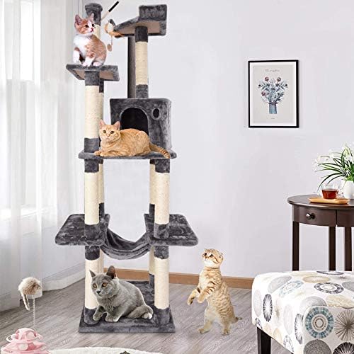 Guolarizi Kedi Kulesi Kedi Oyun Evi Kedi Aktivite Ağacı Daire Tırmalama sisal Sütun Kedi Ağacı Kedi Kumu Kitty Kumu Kolay Kurulum