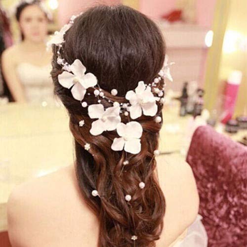 angel3292 kadınlar bükülebilir sahte inci çiçek düğün gelin kafa Tiara şapkalar saç dekor