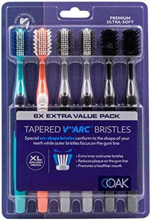 OOAK Diş Fırçası, Konik V + + Ark Yumuşak Kıllar, XL Fırça Kafası 6 Paket-Çoklu Renkler
