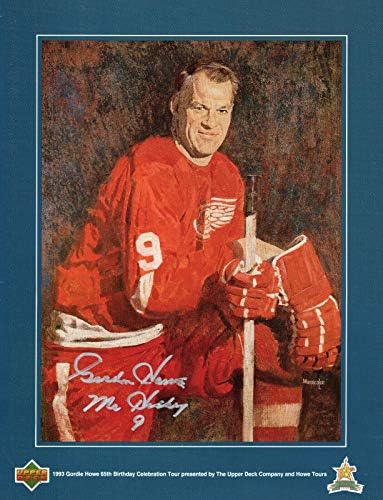 Gordie Howe El İmzalı Üst Güverte Programı Awesome + nadir Red Wings Jsa İmzalı NHL Dergileri