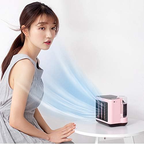 OCCOKO Klima Fanı, Taşınabilir Mini Soğutucu, Kapalı Açık için Mini Masaüstü Masa Fanı (Pembe)