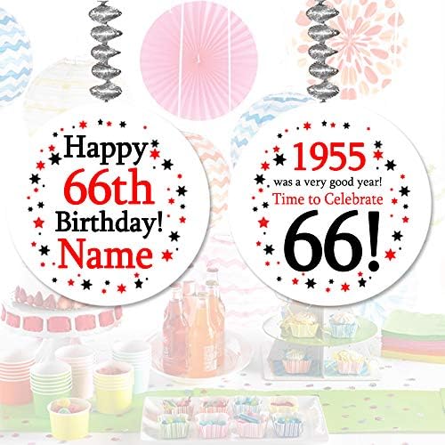 1955 66. Doğum Günü Özel Dangler (3/Paket) Partypro tarafından