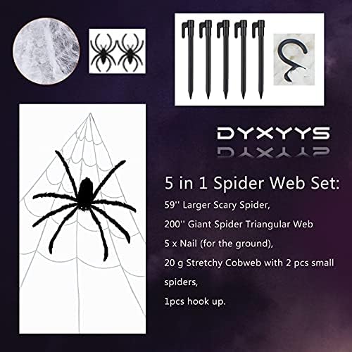 Cadılar bayramı Örümcek Dekorasyon, 59 Dev Örümcek + 200 Cadılar Bayramı Örümcek Web Korkunç Cadılar Bayramı Süslemeleri Kapalı