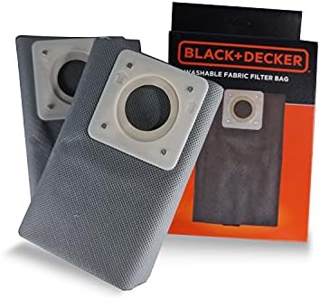 Black + Decker 41831-A Yıkanabilir Kumaş Filtre Torbası 15 L Katı ve Sıvı Elektrikli Süpürgeler için Gri