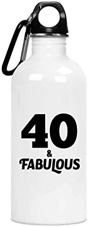 Designsify 40th Birthday 40 & Fabulous -20 oz Su Şişesi yalıtımlı Bardak Paslanmaz Çelik-Arkadaş için Çocuk Kızı Oğlu Büyük-Baba