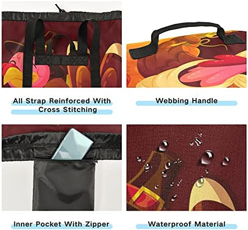 Şükran Türkiye Kabaklar çamaşır torbası Omuz Askıları ile Çamaşır sırt çantası İpli Kapatma Asılı Sepet için Kamp Ev Essentials