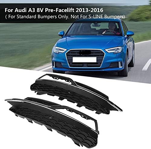S3 Tarzı Ön Sis Lambası Çerçevesi için, ABS Parlak Siyah Ön Tampon sis Lambası Çerçevesi A3 8 V 2013- Araba Aksesuarı