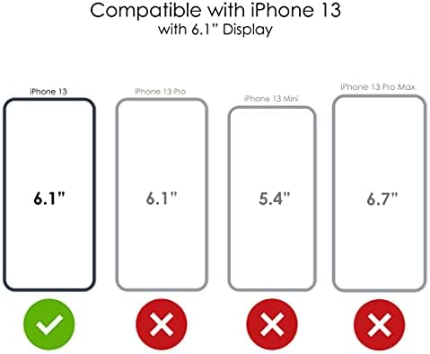 Distinctİnk Şeffaf Darbeye Dayanıklı Hibrid iphone için kılıf 13 (6.1 Ekran) - TPU Tampon, Akrilik Arka, Temperli Cam Ekran