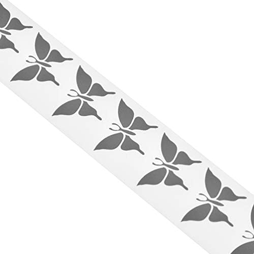 LOOGOOL yüksek görünürlük Emniyet ısı transferi vinil Film DIY gümüş yansıtıcı Vinil demir on kumaş giyim bant 39x1 inç (Kelebek)