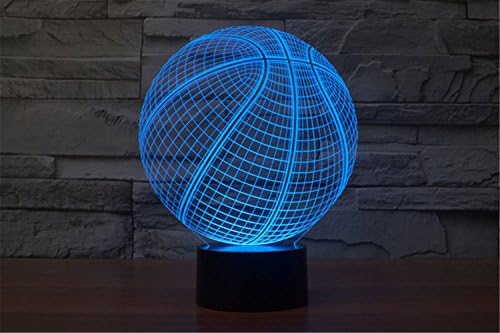 Basketbol 3D Dokunmatik Optik ILLusion Gece Lambası Çarpıcı Görsel Üç Boyutlu Etkisi 7 Renk Değiştirme Masa Masa Deco Lamba