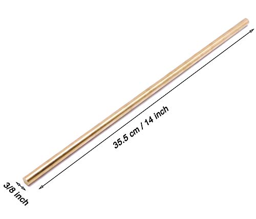 PGCOKO Pirinç Katı Yuvarlak Çubuk Torna Bar Stok, 3/8 inç Çapında 14 inç Uzunluğunda (2 ADET)