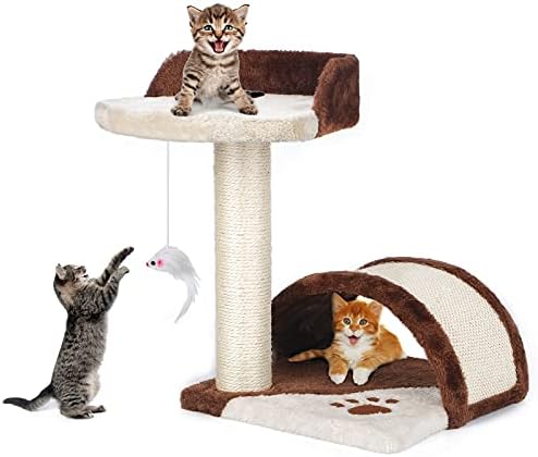 Pinpon için Pet Kedi Ağacı ile Mağara Kedi Kulesi ve Kınamak ile Tırmalama sütunu için Kapalı Yavru Küçük Kedi Evi için Oyun