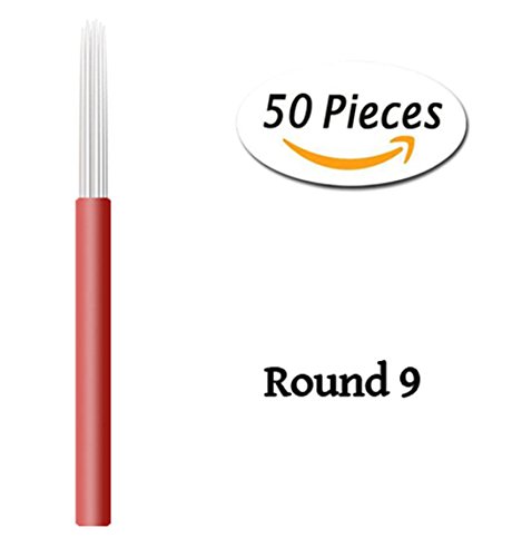 Xiaoyu Yuvarlak Microblading İğneler, Manuel Sis İğne Kaş Dövme Kalem Kalıcı Makyaj için, 50 ADET, 3R