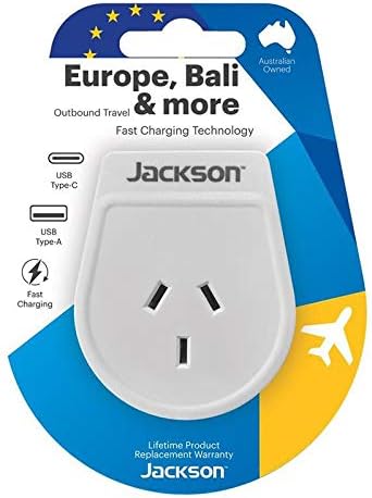 USB-A/C Portlu Jackson Giden Seyahat Adaptörü (Avrupa/Bali)