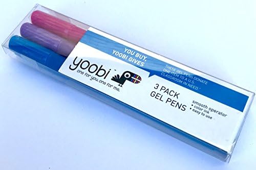 Yoobi Pürüzsüz Operatör Çeşitli Renkli Jel Kalemler, 3 Paket Renkli Mürekkep