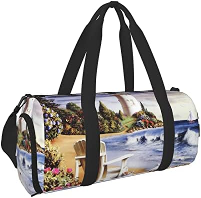 Deniz fenerleri Sandbeach dayanıklı spor çantası spor çantası Weekender seyahat çantası spor salonu plaj için
