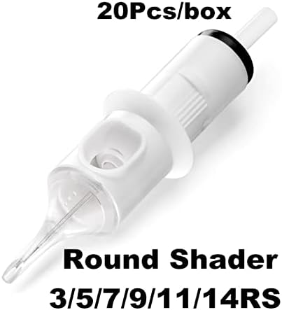 RJSP 2019 Yeni Beyaz Kartuş Dövme İğneleri Yuvarlak Shader 1/3/5/7/9/11/14RL Dövme Liner Shader 20 adet / kutu (Renk : 0.3