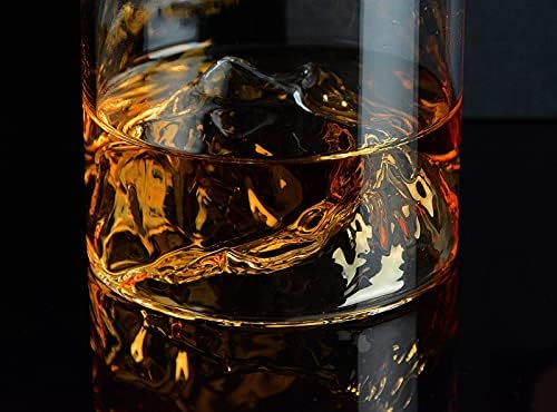 Dağ Viski Bardağı, Hediye Kutusunda 2 Kaya Bardağı Seti,Bourbon,Viski, Kokteyl veya Çay içmek için Eski Moda Cam, Erkekler