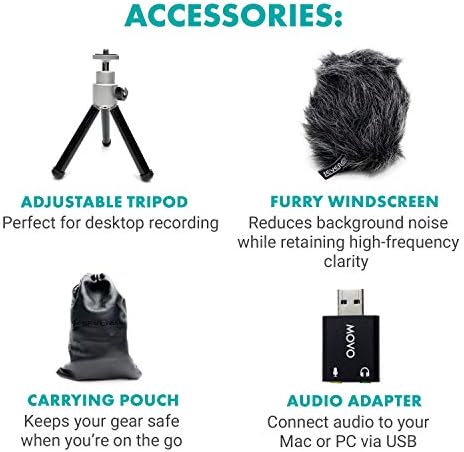 Movo Sevenoak Kardioid USB Bilgisayar Mikrofonu, Dizüstü Bilgisayar, PC ve Mac ile Uyumlu - Ses Kaydı, Podcasting, Oyun, Uzaktan