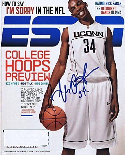 Hasheem Thabeet 2008 ESPN Dergisinin Tamamını İmzaladı UConn-İmzalı Üniversite Dergileri