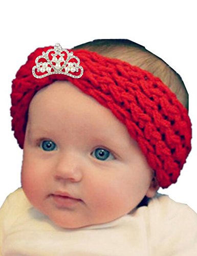 Bebek saç bandı Bebek Kız Kristal inci Kristal Taç Prenses Kafa bandı (Bej)