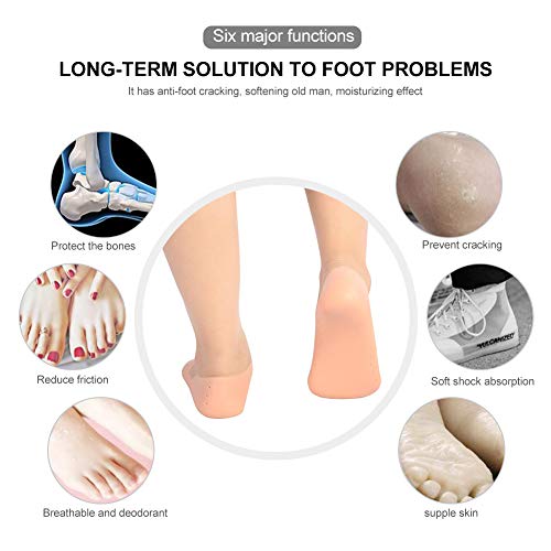 Silikon Çorap, 1 Çift Ayak Anti-Çatlaklar Koruyucu Ayak Bakımı Çorap Önleme Aracı, Kuru Cilt Çatlamış Ayak Bakımı için Unisex