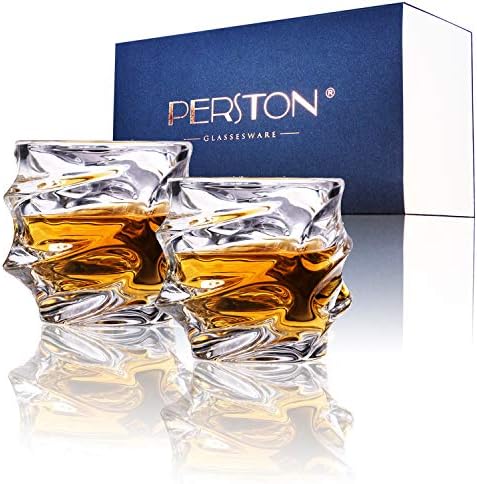 PERSTON viski bardağı Ağırlıklı Alt Klasik Eski Moda 10 Oz İrlandalı Bourbon Scotch Rom, Şarap Kokteylleri Bira Votka Likör