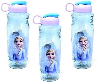 [3'lü Paket] Disney'in Frozen II Elsa 30oz Sullivan Spor Su Şişesi, BPA içermez, Mavi / Mor