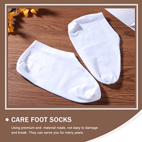 Pamuk Kozmetik Nemlendirici Terapi Çorap: 6 Pairs Beyaz Spa Çorap Nemlendirir Yumuşatır Çorap Cilt Güzellik Ayak Bakımı için