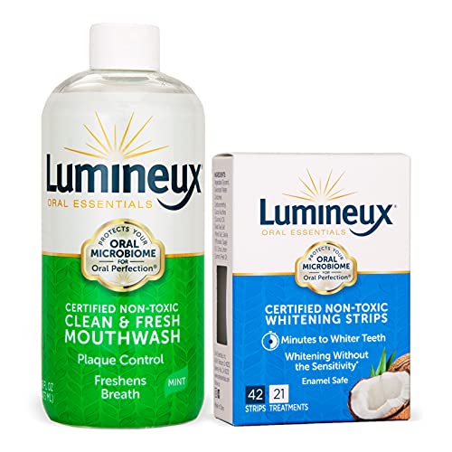 Lumineux Oral Essentials Gargara ve Diş Beyazlatma Şeridi Bundle-21 Beyazlatma Şeritleri