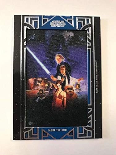 2018 Topps Star Wars Galaktik Dosyalar Üretilen Film Afişi Yamaları Mavi NNO Jabba Hutt SER/99 Jedi'nin Dönüşü Resmi Spor