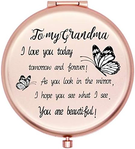 Büyükanne için Onederful Seyahat Kompakt Cep Aynası, Doğum Günü Şükran Günü Anneler Günü Torundan Büyükanne için Fikirler Torun-Büyükanne